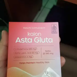 Kalon Asta Gluta | L-Glutathione 500mg + Astaxanthin 4mg + ALA 50mg | Suplemen Kulit Cerah Glowing & Antioksidan BPOM | Suplement Whitening Capsule | Whitening Booster Suplemen Kecantikan