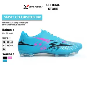 SATSET X Sepatu Sepak Bola Flashspeed Pro LS FG Blue Ukuran 39-43 Boots
