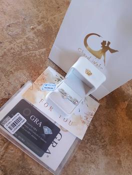 Product Review of 【003Harga telah dibanting, segera di CO】Chard Wake Anting princess round Anting wanita elegan high quality cantik elegan anti Zirconia 1 Carat Sertifikat GRA Kotak Indah   CWE002 from R**n 2