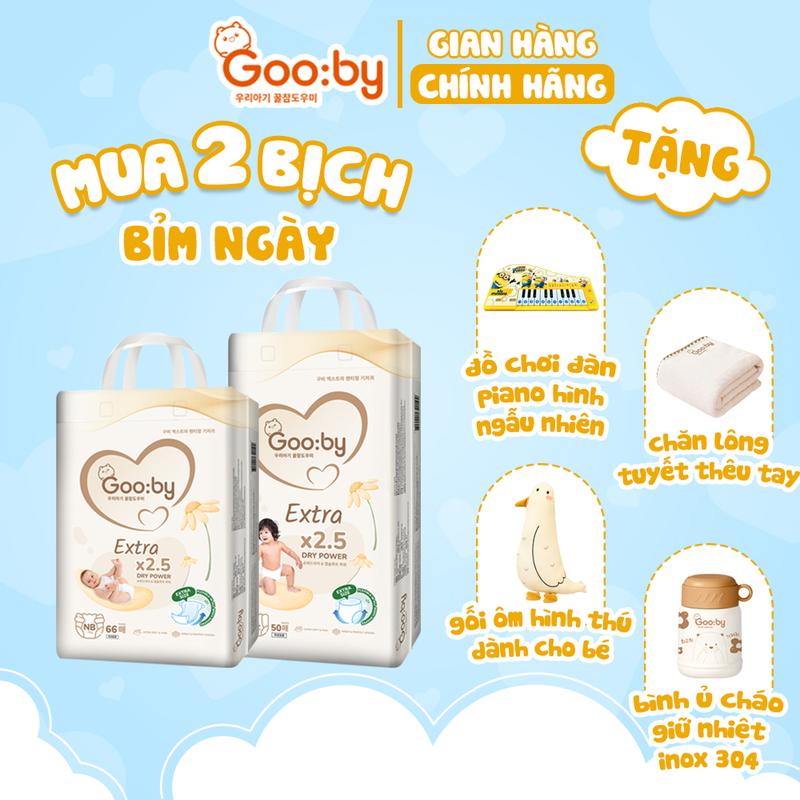 Combo quà 2 Bịch Tã bỉm Gooby Extra mềm mại chống tràn siêu thấm hút đủ size cho bé 4-30KG