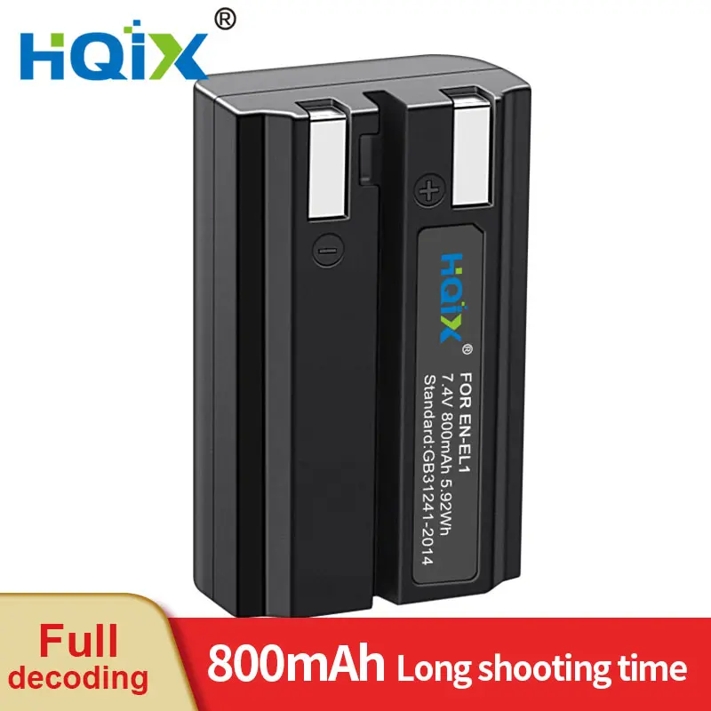 HQIX cho Nikon Coolpix 775 885 995 990 5400 5700 E775 E885 E880 E995 E4300 E4800 E5700 DIMAGE A200 MINOLTA DG-5W máy ảnh EN-EL1 pin sạc