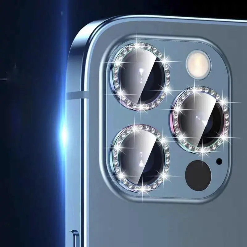 Bảo Vệ Camera Kim Cương, Thiết Kế Sang Trọng, Tương Thích Với iPhone 14, 13, 11 Pro Max, 12 Pro Max, Kính Cường Lực, Có Nhẫn Kim Loại, Vỏ Ống Kính, Tương Thích Với iPhone 12, 11 Mini, 14plus 7