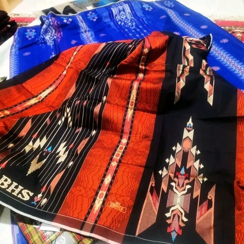 BHS AFKIR EXCELLENT CLASSIC COSMO KWG TERMURAH Poliester motif songket dan print Muslim Hitam