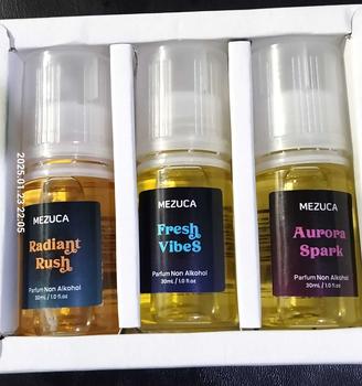 Product Review of Beli 1 Gratis 2 Parfum Mezuca Non Alkohol Series 30mL | Botol Tetes Free Box Eau de Perfume Wangi Tahan Lama Unisex Pear Kering from A**a 0