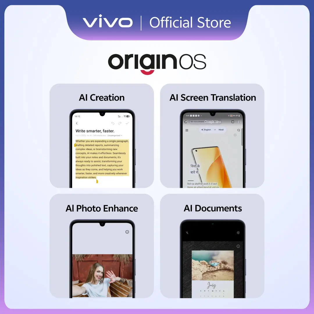 vivo Y05 - Desain Premium, 6500mAh Tahan 3 Hari, IP65 Tahan Hujan, Tahan Banting Ekstrem, Origin OS Performa Lancar, Layar Ultra Tenang 1200nits
