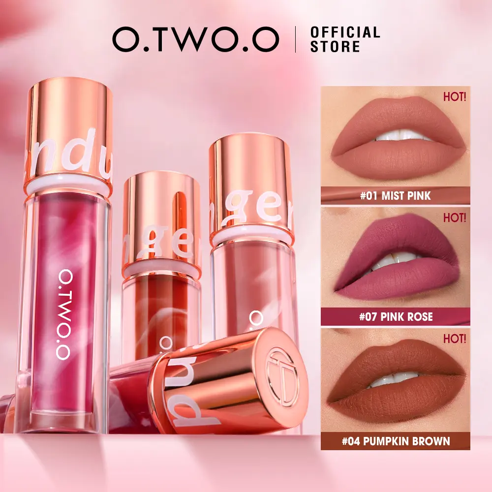 O.TWO.O Lip Tint Matte Long Lasting Waterproof Ultra Stay Lolepop LipGloss Smooth Lightweight NON-STICK CUP Lip(Need to Wait For Drying)  Makeup High Pigmentation Lipstick