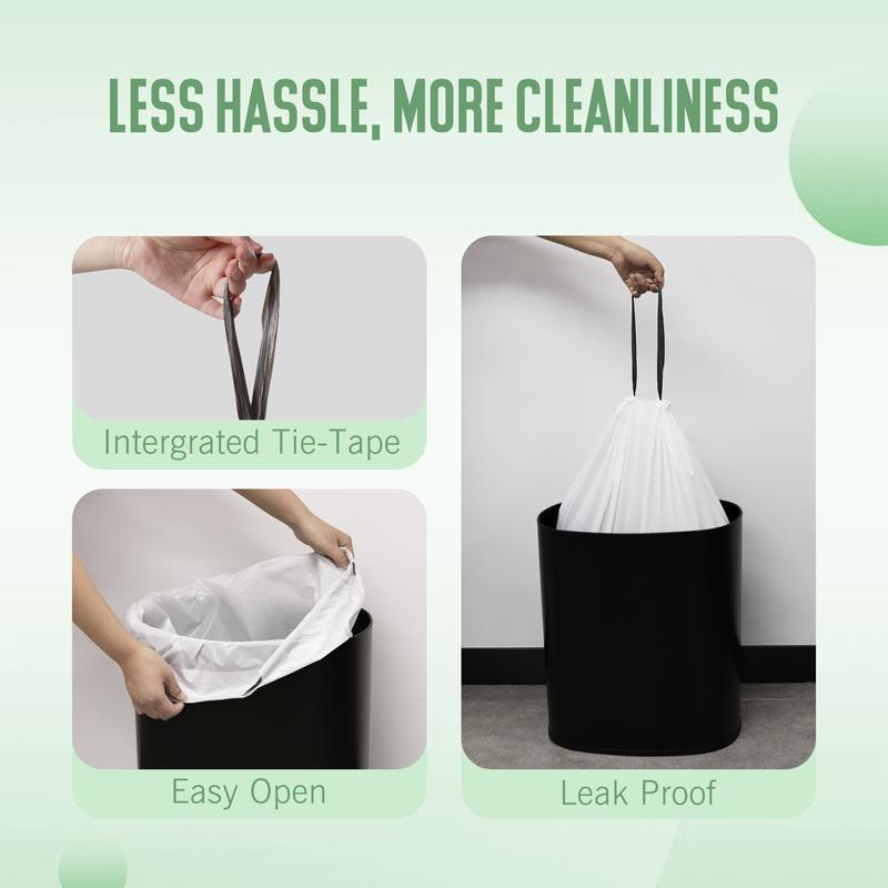 60 Garbage Bag，GRANDMA SHARK 10L - 15L Bin Bags Liners Drawstring Trash Bag, Handle Waste Bags, Super Strong, Anti-drip Unscented 4