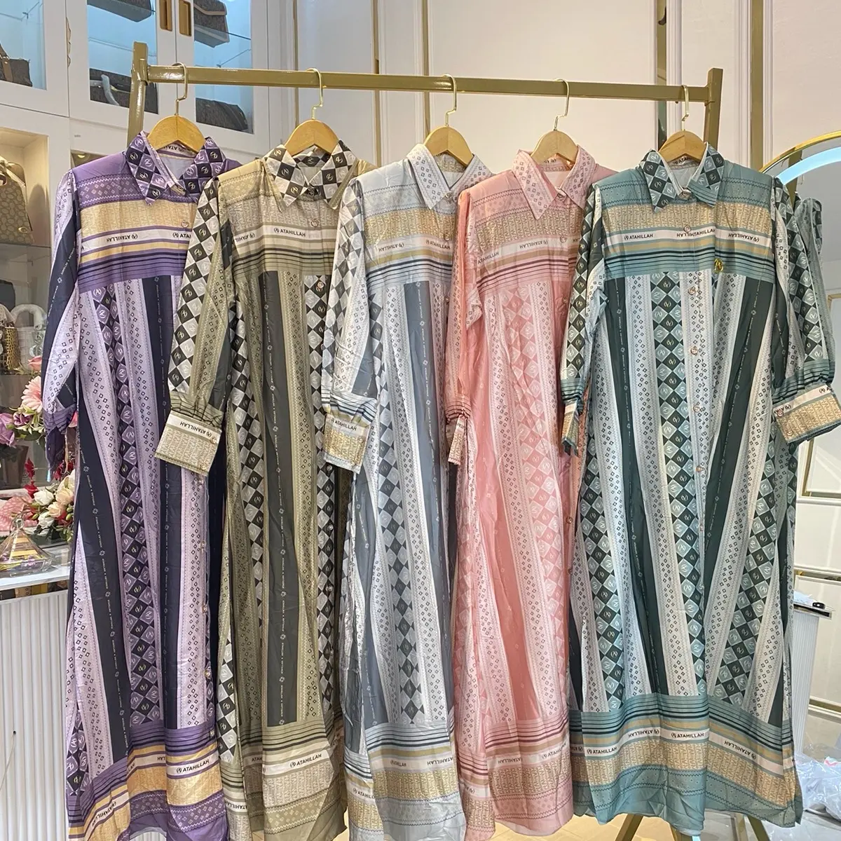 Gamis silk A.T keluaran terbaru bahan silk premium