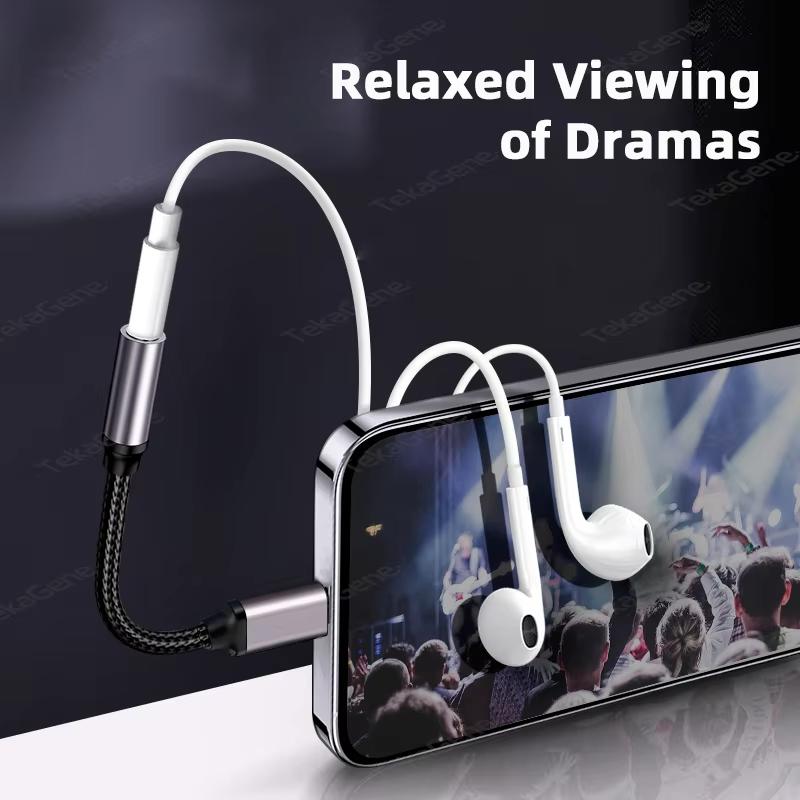 Bộ Chuyển Đổi Âm Thanh, Cáp Aux Cáp L Đến 3.5Mm, Dành Cho iPhone 14 13 12 11 Pro Max, Kết Nối USB Type C, Tương Thích Với Samsung Nghe Nhạc Phụ Kiện 3