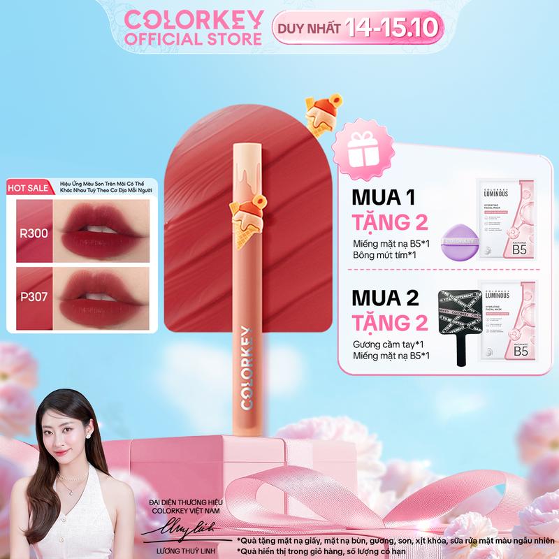  Son Tint Watery COLORKEY Phiên Bản ICE CREAM Màu Sắc Ngọt Ngào Lâu Trôi Cho Môi Xinh Tươi Tắn 1.7g 