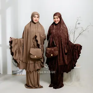 Sakura Baru - Mukena Mimah Motif Magnolia Mimoza Strechy Pleats Mukenah Wanita Dewasa Jumbo Mukena Motif Bunga Atasan Bawahan Cantik Nyaman Panjang Muslim Mewah dingin dan lembutt