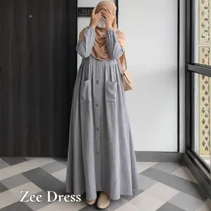 Calabis Zee Maxy Dress – Gamis Rayon Twill Premium, Model Modern Nyaman Dipakai Seharian Tampil cantik dan elegan dengan Zee Maxy Dress berbahan linen premium Desain modern potongan anggun cocok untuk acara formal maupun santai Busui friendly dan adem