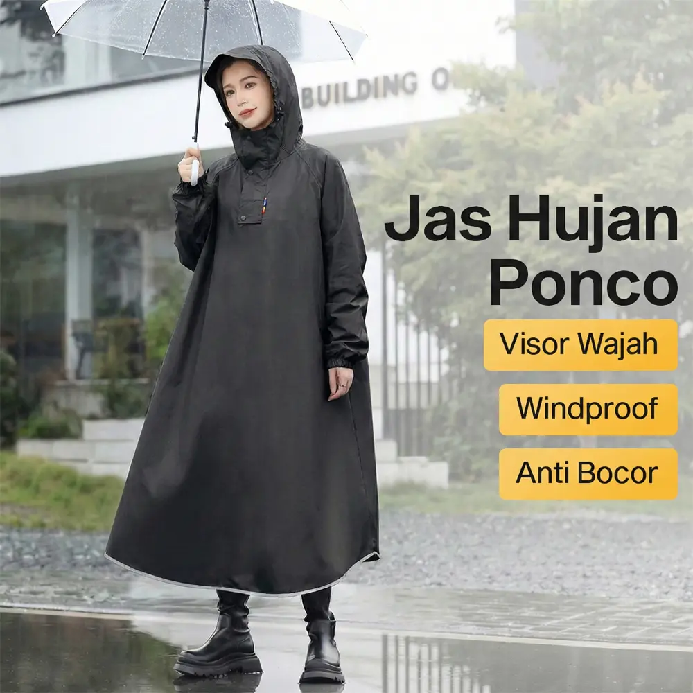 Rhodey Jas Hujan Ponco Anti Rembes 150D Oxford Waterproof Raincoat - PY-45