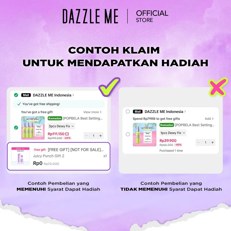 [LIMITED OFFER] DAZZLE ME Ink-Matte Lip Cream Matte Moisturizing Tahan Lama Coverage Lip Cream dengan hasil akhir Matte Finish & Tahan 12 Jam 1