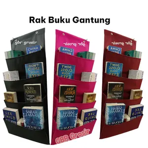 Rak Buku Portable Serbaguna Gantung Nilon Poliste Teriplek 85x35cm - Furniture