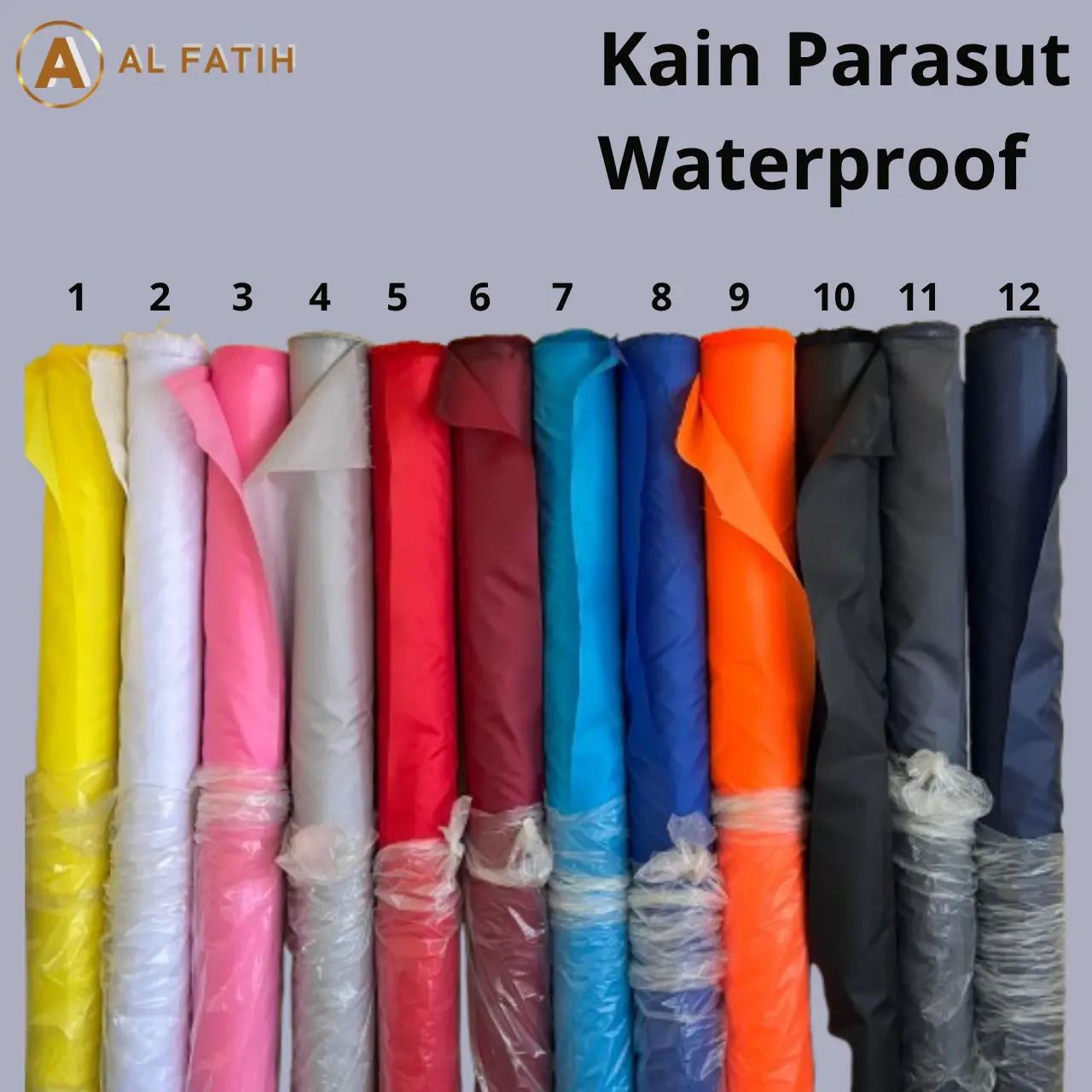 Kain Parasut Waterproof premium per Yard panjang 90x150cm tidak mudah kusut cocok untuk tenda jas hujan cover mobil dan motor tas bahan ringan dan mudah dibawa