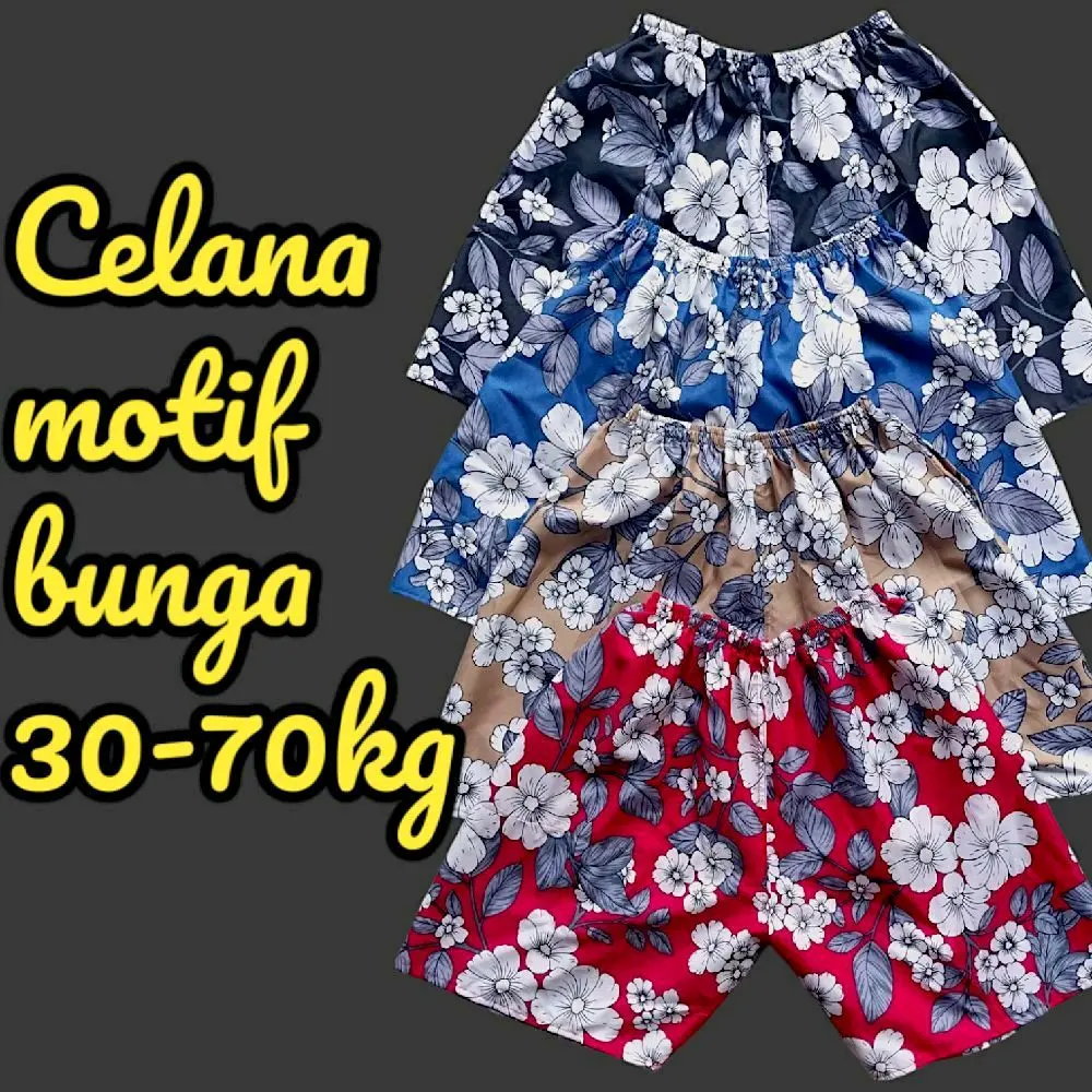 BOXER  wanita dewasa motif bunga Celana Pendek celan amur ah Katun Nyaman Santai Shorts