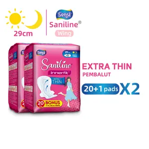 [2 PACK] Sensi-Saniline Pembalut & Pantyliner Wanita – Paket Hemat 2 Pack – Ekstra Tipis, Daya Serap Tinggi, Anti Bocor, Nyaman Dipakai Siang & Malam – Free Ongkir