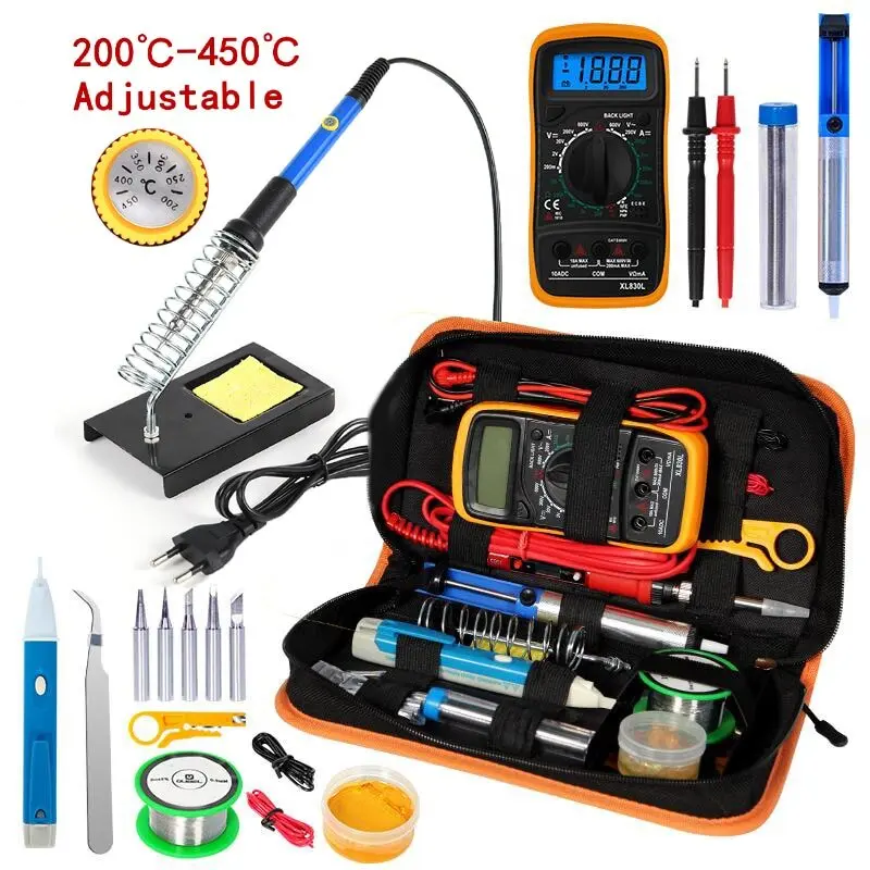 SATU SET PAKET LENGKAP SOLDER 60 Watt Digital Electric Soldering Iron Kit Set Temperature Adjustable 220v Solder Listrik Murah Paket Penyedot Penghisap Timah Set Kit ini dapat digunakan untuk memperbaiki berbagai barang elektronik