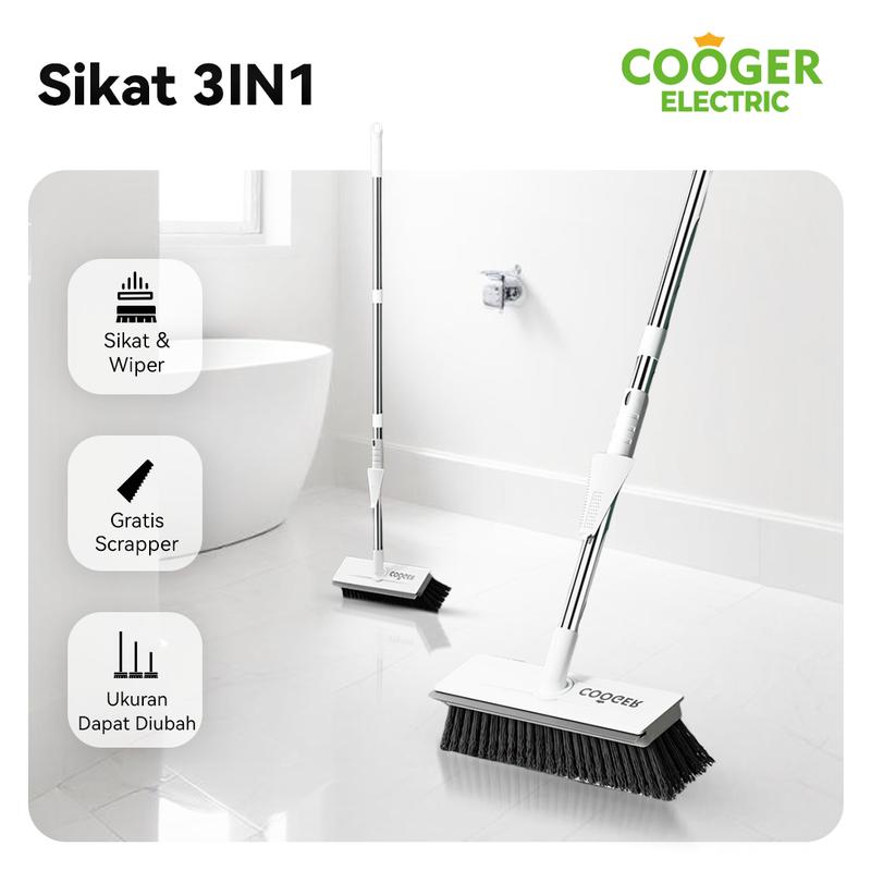 COOGER Electric Sikat Lantai Kamar Mandi 3IN1 Dengan Wiper Serbaguna Untuk Segala Jenis Lantai 1