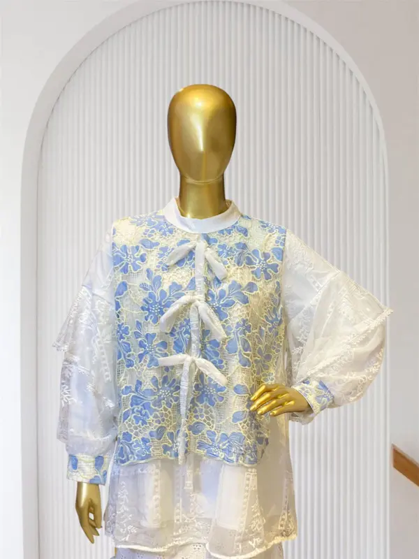 ADINDA & Co- Luna Blouse Atasan wanita Premium brukat halus mix dengan tulle Garden cantik atasan kondangan/ atasan pesta cantk/ blouse remaja kekinian 2025/ baju lebaran remaja 6