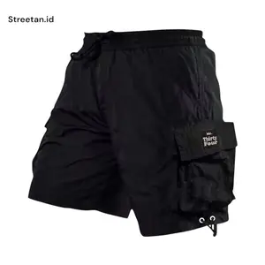 Celana parasut Gumlock Short Pants Mcthirtyfour Black  Pria Wanita