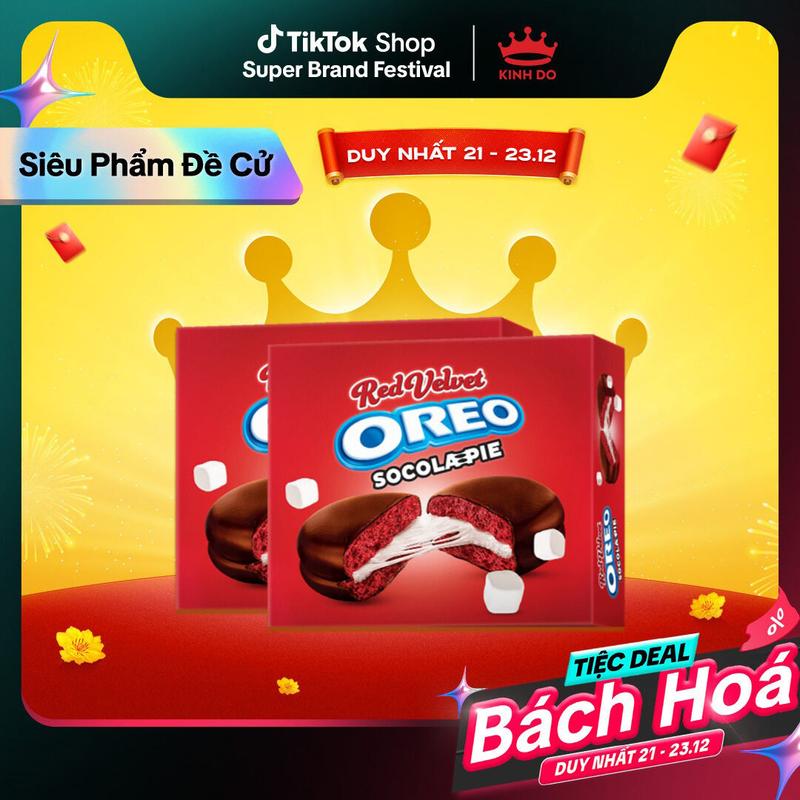  Bánh Oreo Socola Pie Phiên Bản Red Velvet 336g  Combo 2  