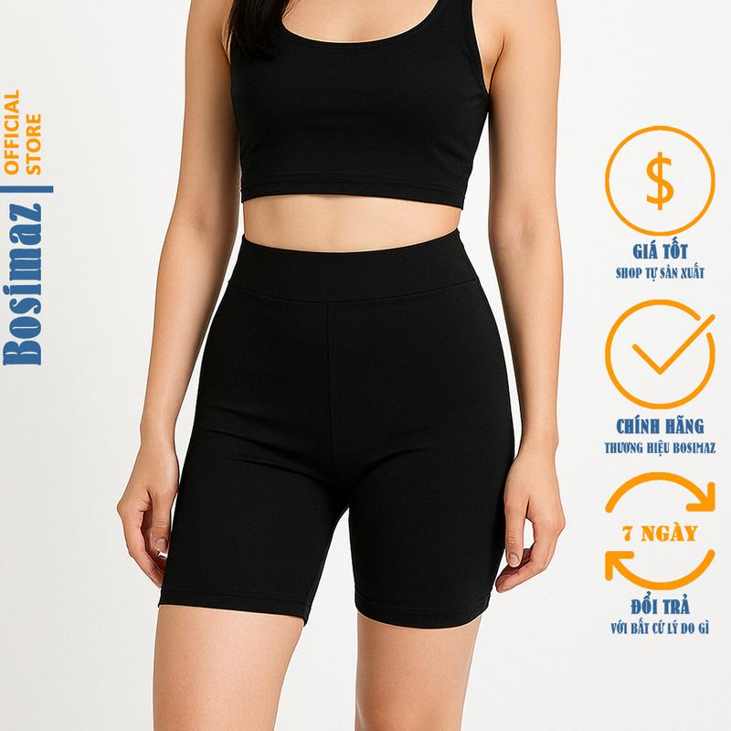 Quần Legging Nữ Bosimaz MS341 đùi không túi cao cấp, thun co giãn 4 chiều, vải đẹp dày, thoáng mát.