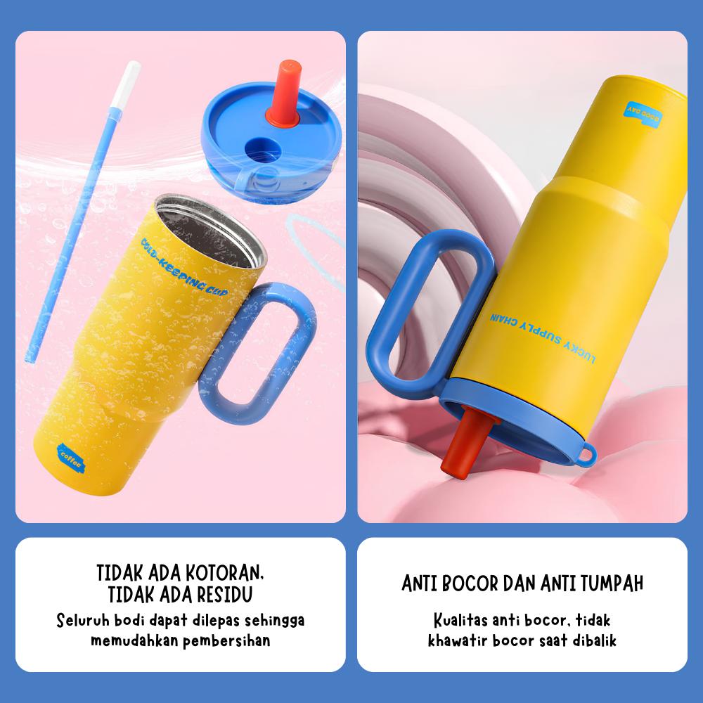 G[EXCLUSIVE FENIHOME ] Funnycook Tumbler/Botol Minum Anak Lucu Stainless Steel SUS 316 Tahan Panas dan Dingin ukuran 750ml Dilengkapi stiker Karakter Lucu Kitchenware