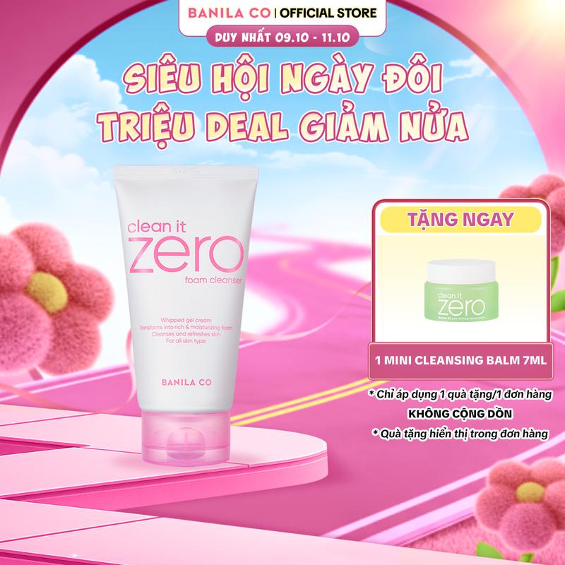 Sữa rửa mặt Banila Co Clean It Zero Foam Cleanser 150ml Skincare Gel Rửa Mặt