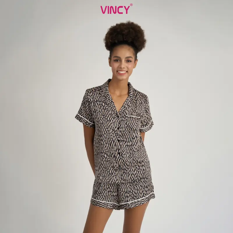 Bộ Quần Áo Short Satin Nữ Vincy BSS108W22 0