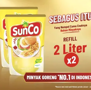 [ 2 PCS ] SunCo Minyak Goreng Paket Hemat 2 Liter x 2 Pouch Bening Higienis Berkualitas Grosir Tas Murah Jaya