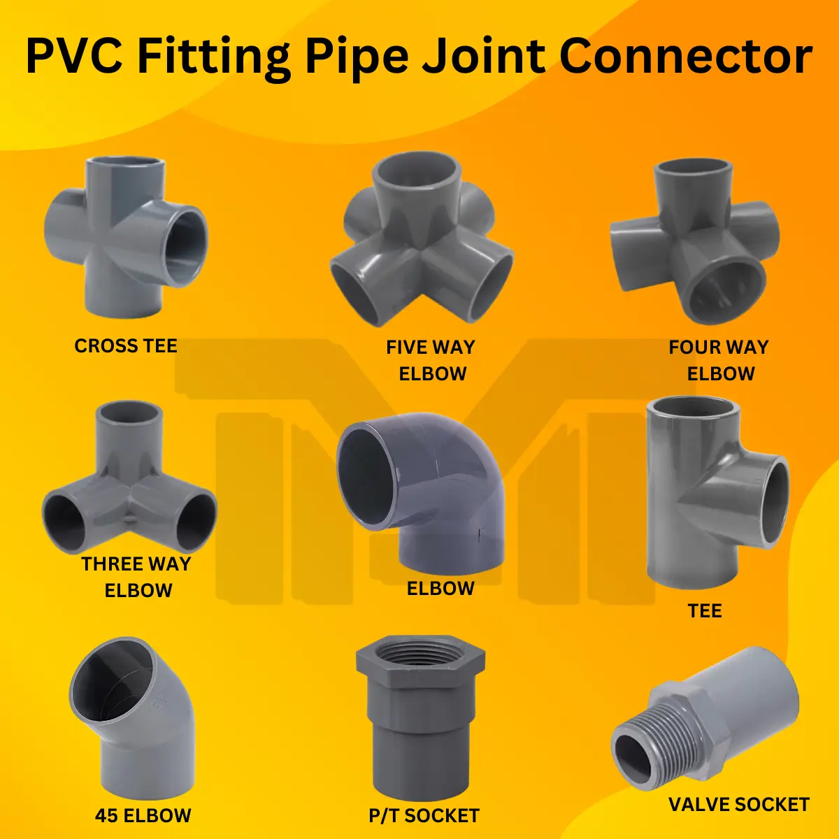 PVC Fitting Pipe Joint Connector Penyambung Paip FOR DIY/Conduit/PVC Grey Pipe Paip Kelabu Paip Air 3 Way Elbow Junction