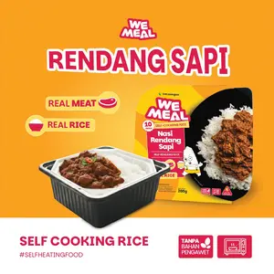WEMEAL Nasi Rendang Sapi 200g | Self Heating Food | Makanan Siap Saji Tanpa Kompor & Tanpa Microwave | Teknologi Self Heating Modern | Rasa Autentik Indonesia | Praktis & Aman Digunakan