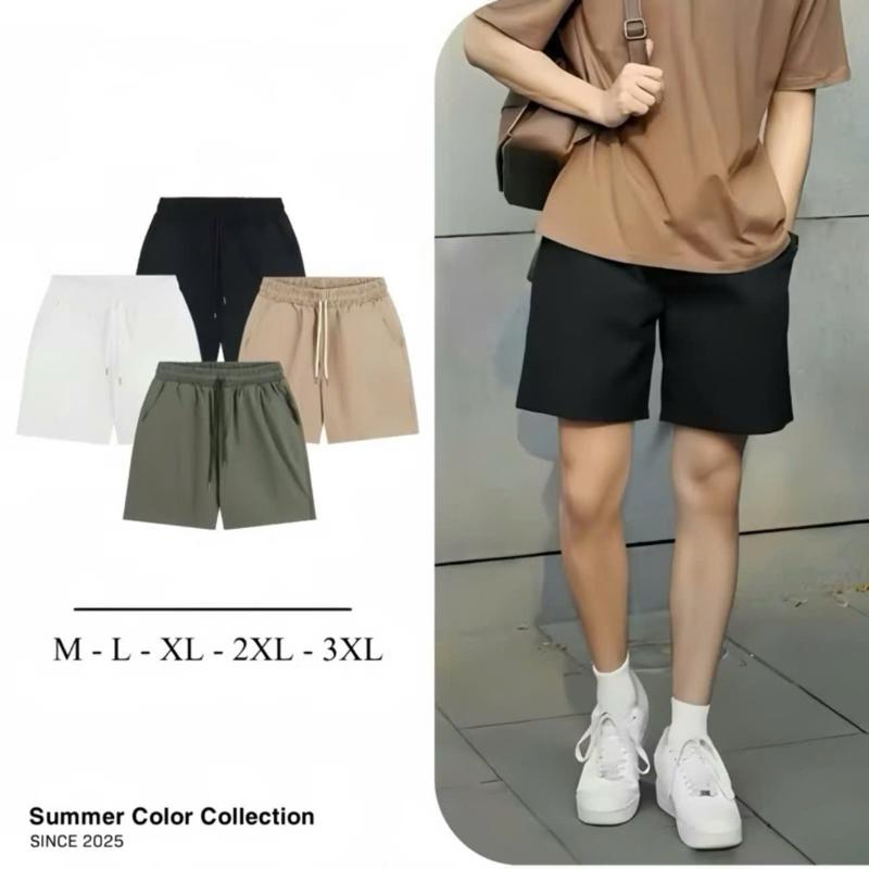 Quần sort cạp chun kaki phom dáng mặc trên gối có độ co giãn nhẹ