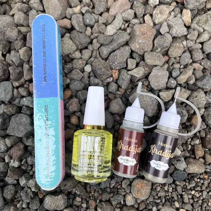 (Dapat 4pcs) Paket lengkap Ombre Henna Khadijah Nail Buffer Vitamin kuku 4