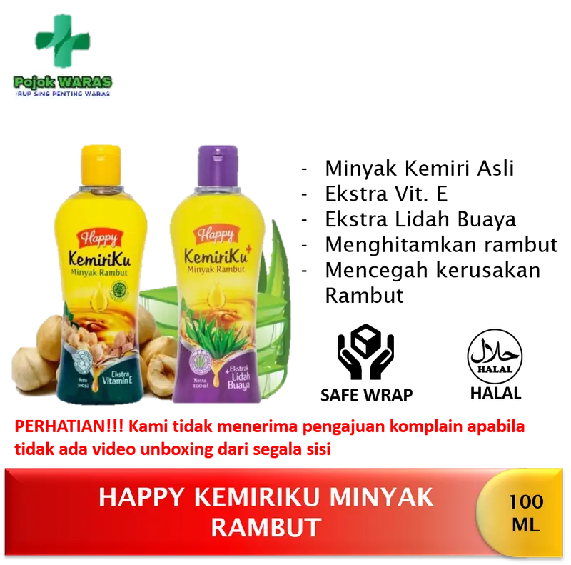 Happy Kemiriku Minyak Rambut 100 ml - minyak kemiri perawawtan rambut 0