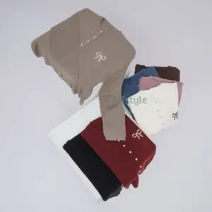 ByAnF- Cardigan Rajut Wanita Bordir pita Korean Style terbaru