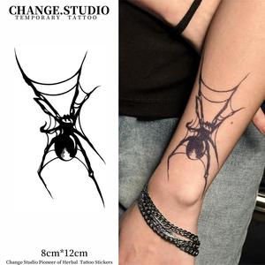 รอยสักแมงมุม รอยสักชั่วคราว ติดทนนาน 15 วัน กันน้ำและทนต่อการสึกหรอ สติ๊กเกอร์รอยสัก