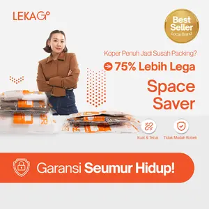 LEKA Go! - Space Saver - Plastik Vakum Kompresi Pakaian (Lifetime Guarantee)