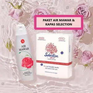 PAKET Viva Air Mawar 100ml/200ml & Kapas Selection 35 gr - Untuk Perawatan Wajah - Facial Bunga Mawar Penyegar Toner