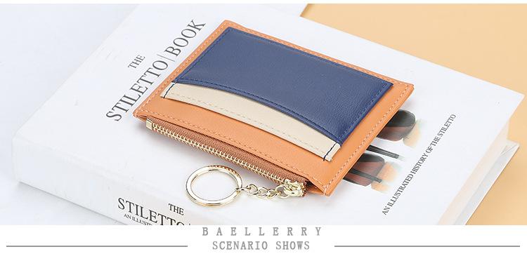 Product Introduction of Baellerry Womens Korean Style Patchwork PU Zippered Key Holder Multiple Card Slots Compact Wallet 14