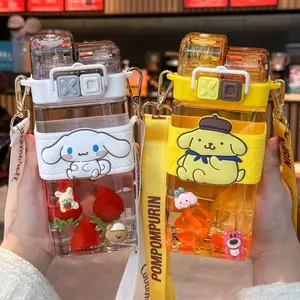 Botol minum anak 2in1 Sanrio chinamorol, kuromi, melody 520 ml