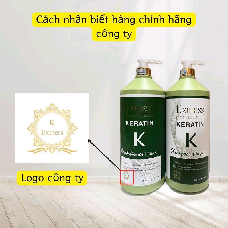   KCM Cả cặp gội xả keratin K Xanh 2000ml hương thơm nước hoa phục hồi tóc hư tổn 