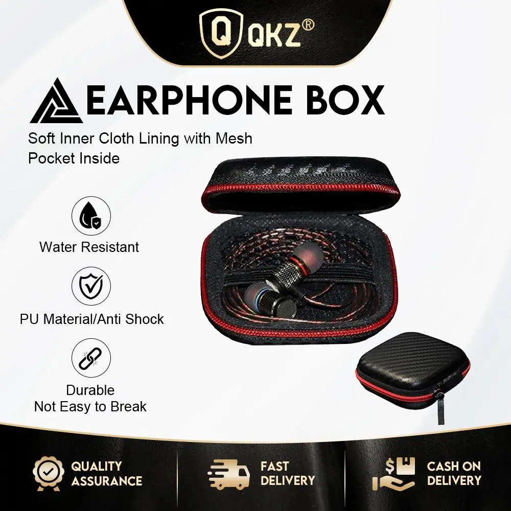 KZ Earphones Box Portable Mini Square Hard Storage Case Pouch
