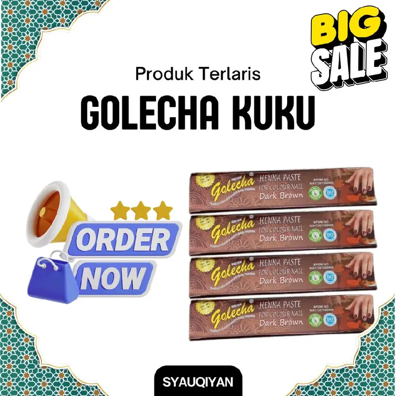 HENA GOLECHA KUKU BPOM Nail Art Cantik Pacar Kuku Halal Bentuk Tube Sah Untuk Sholat Ibadah Muslimah seharga Rp.7.000. Dapatkan sekarang juga! Henna Maroon Brown Mempercantik Pewarna Red Polish Wanita Kutek Inai 5