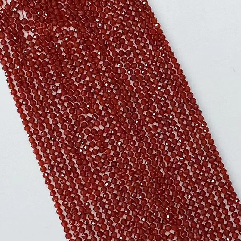 Product Introduction of Hạt Đá Quý Mã Não Đỏ, Bán Buôn, Hạt Rời Nhỏ Nhiều Mặt, Hạt Tự Làm, Thích Hợp Để Làm Đồ Trang Sức, Thiết Kế, Vòng Tay Thủ Công, 15 Inch, Có Kích Thước 2/3 / 4mm 26