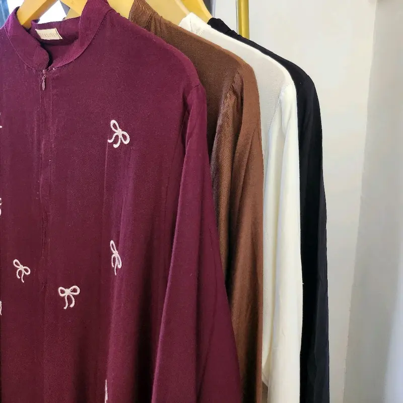 Abaya Pita Bordir/ Abaya Coquette/ Ribbon Abaya Wanita Muslim 4