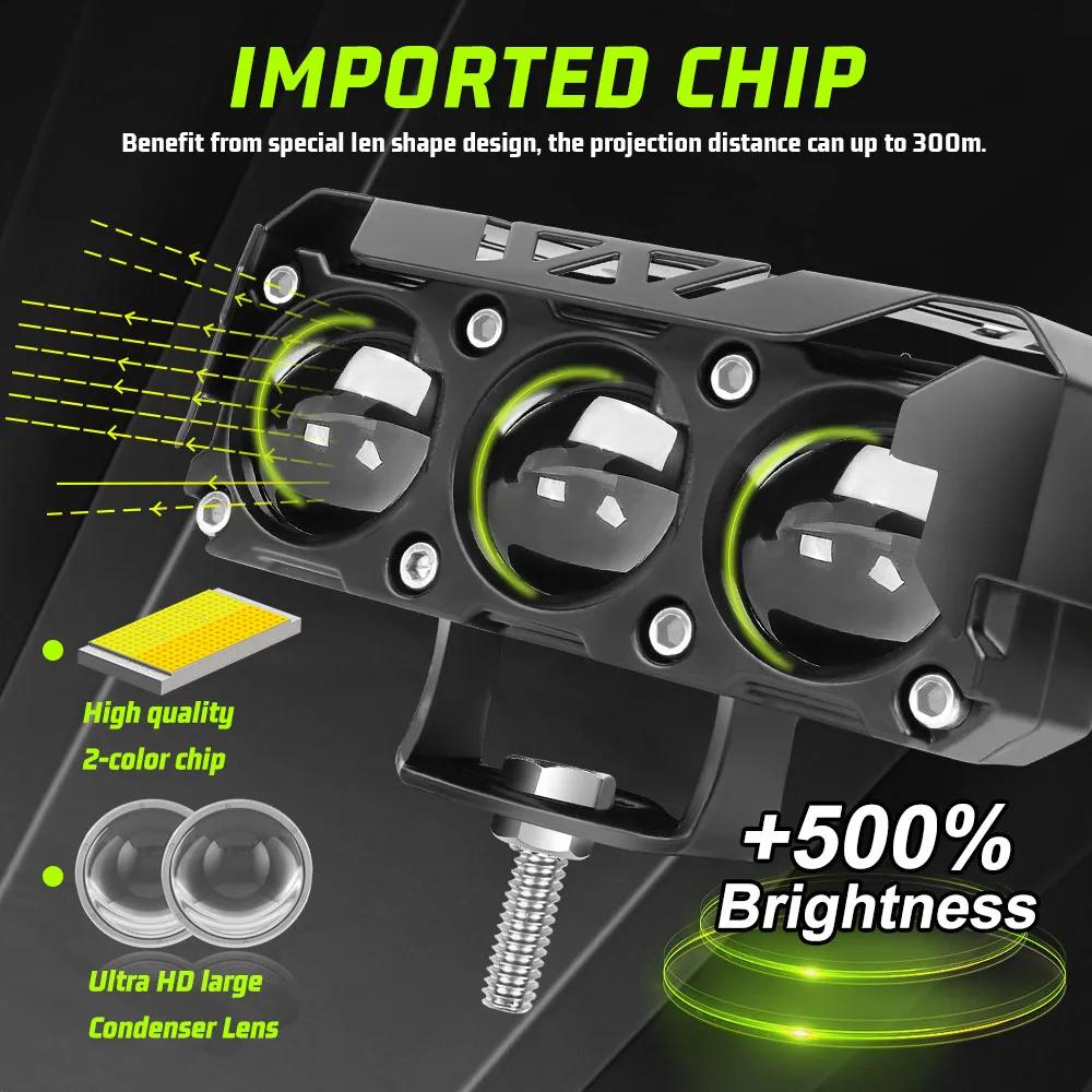 Lampu Sql 3 Mata Berkendara Mini LED Super Terang Lampu Kabut Untuk Sepeda Motor Mobil Dan Truk 12V 24V