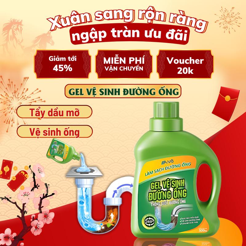 Gel thông tắc sinh học gel thông tắc bồn rửa AMB ngăn ngừa tắc nghẽn làm sạch bảo vệ đường ống bồn rửa mặt bồn rửa bát khử mùi hôi.